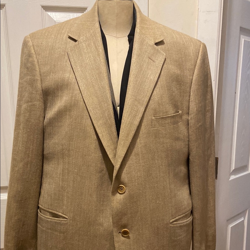 BROOKS BROTHERS Classic silk linen Tan Men's Blazer